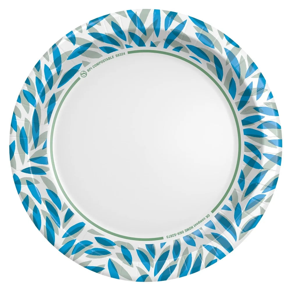 Ultra Compostable Paper Plates 10 Inch Heavy Duty Soak Proof Microwave Safe Bulk 100 Count Perfect Parties Picnics Events