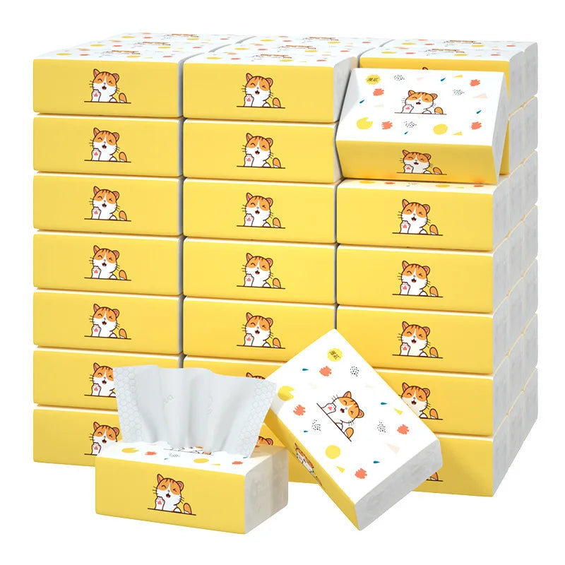 Facial Tissues Packs Pocket Paper Napkins Travel Size Mini Cute Print for Kid School Travel Camping Office Daily Use