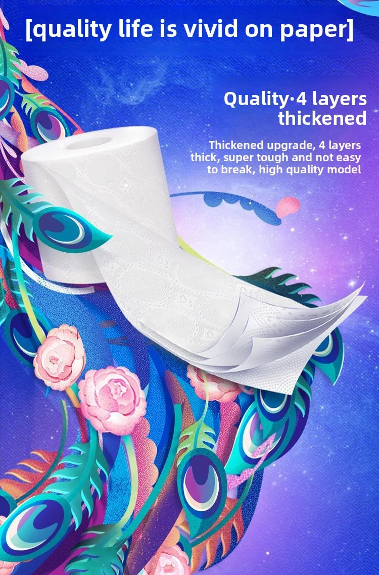 Max 10-30 Rolls, 180g/roll, Thickened With 4 Layers, Extractable Tissue Paper, Native Wood Pulp, Household Napkins, Toilet Paper