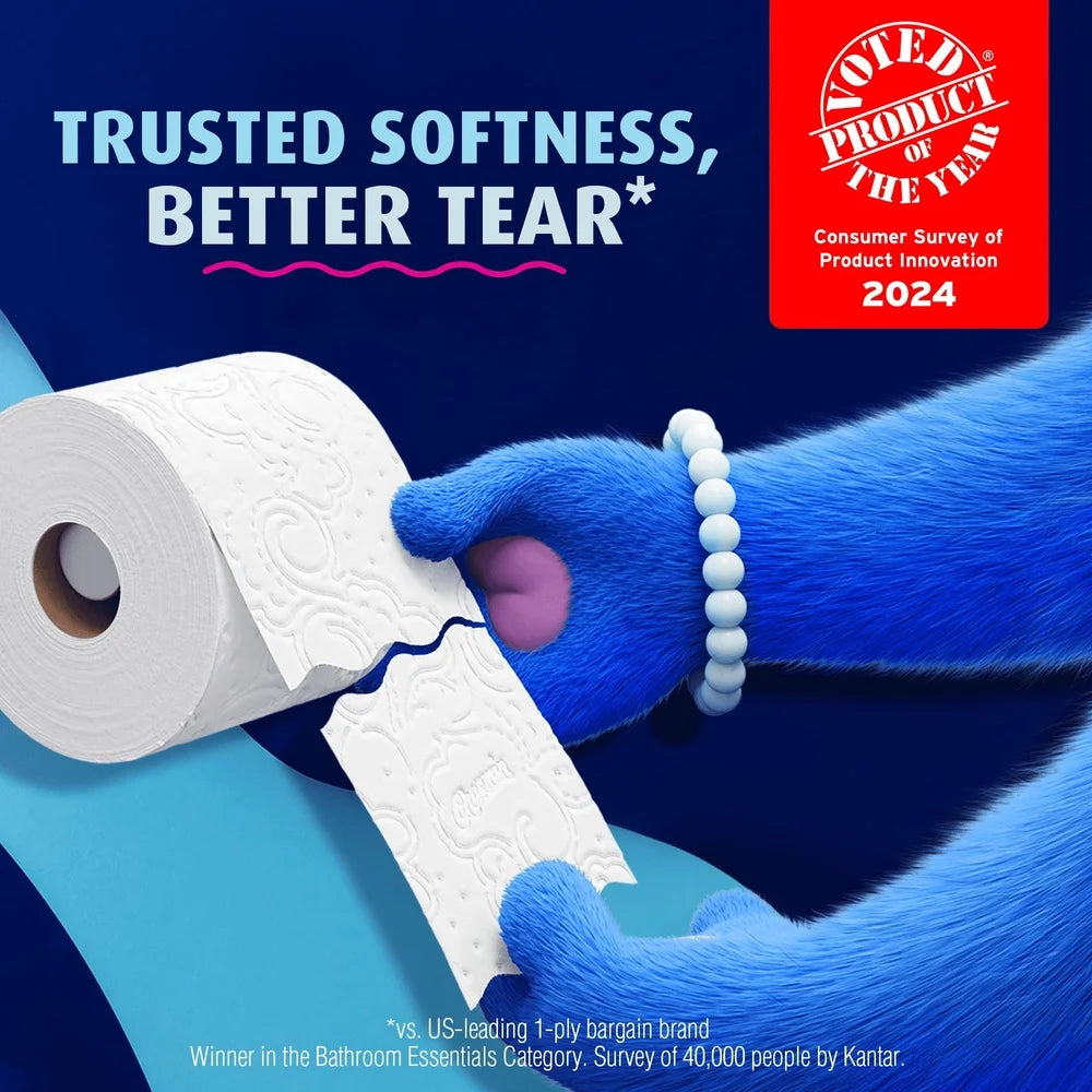Ultra Soft Toilet Paper 6 Mega XL Rolls 336 Sheets 2 Ply Absorbent Clog-Free Septic Safe Unscented Perforated White