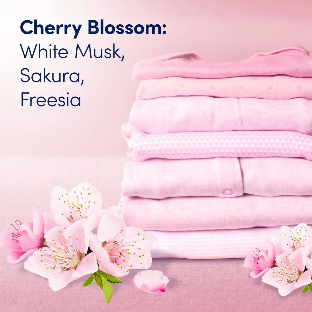 Gentle Liquid Fabric Softener 93 fl oz 138 Loads Softness Freshness Cherry Blossom Scent High Efficiency Easy to Use