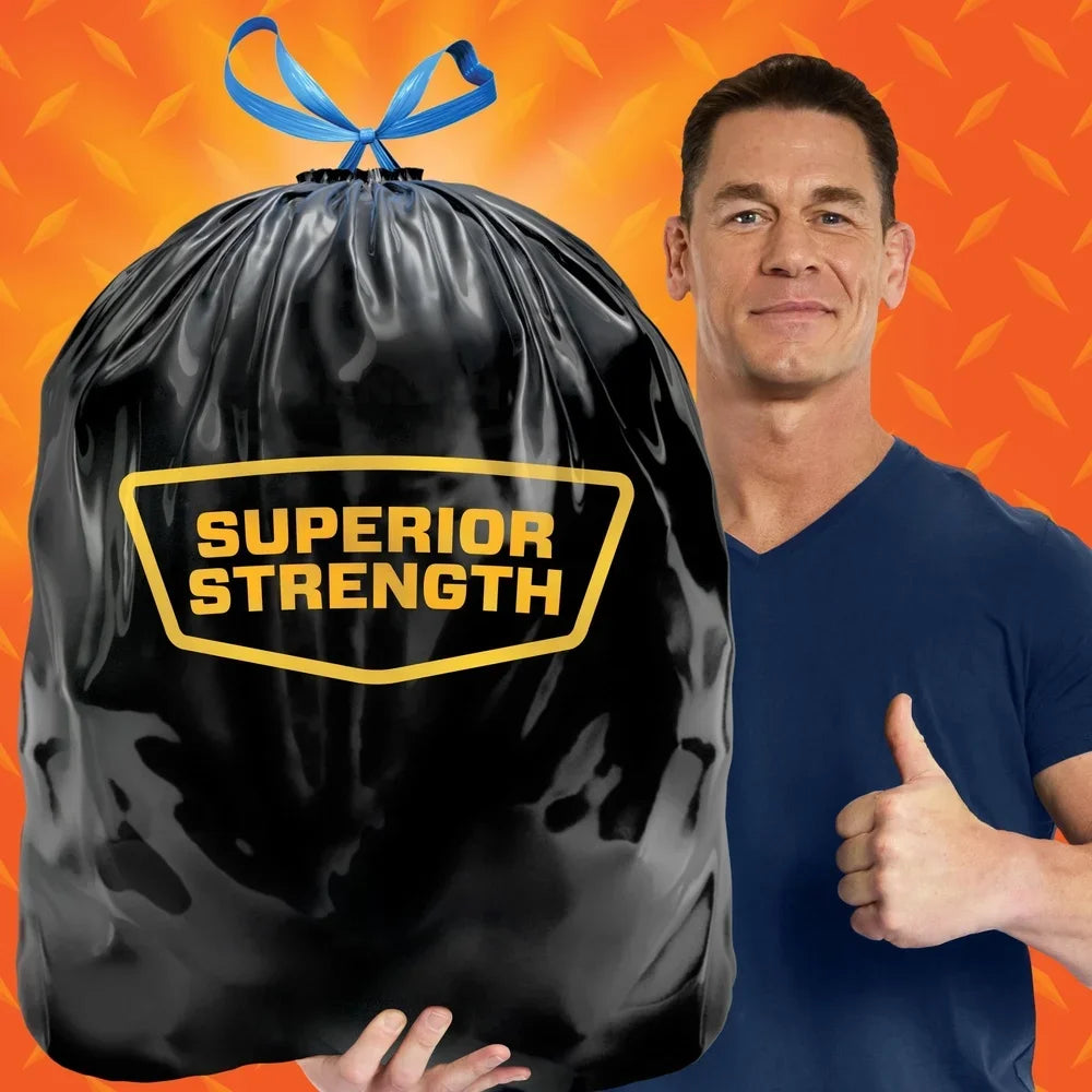 Strong Large Trash Bags 30 Gallon Heavy Duty Drawstring Unscented Puncture Resistant Multipurpose Black Garbage Bags 40 Count