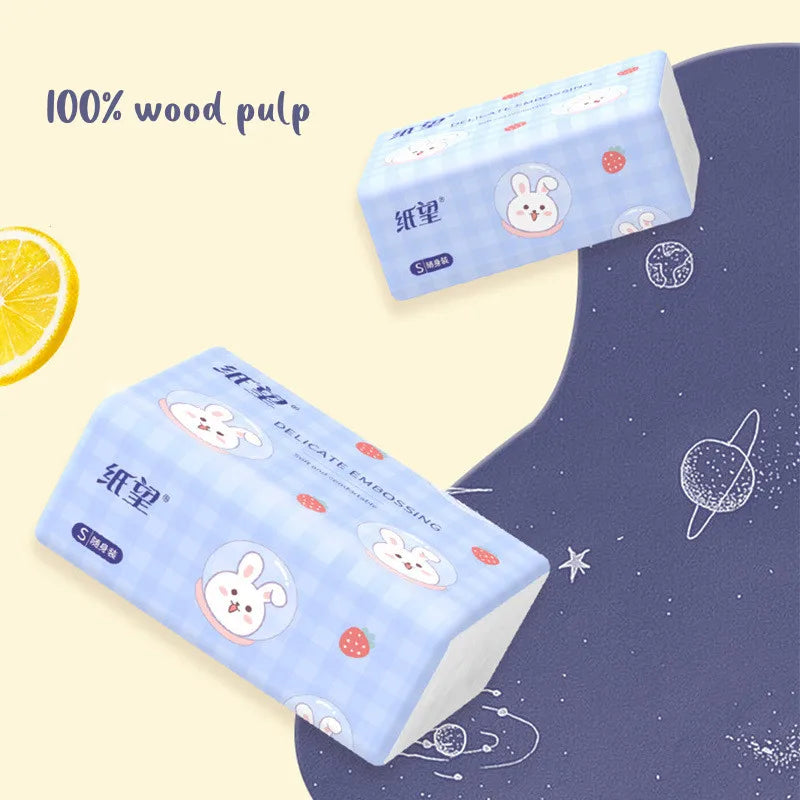 Facial Tissues Packs Pocket Paper Napkins Travel Size Mini Cute Print for Kid School Travel Camping Office Daily Use