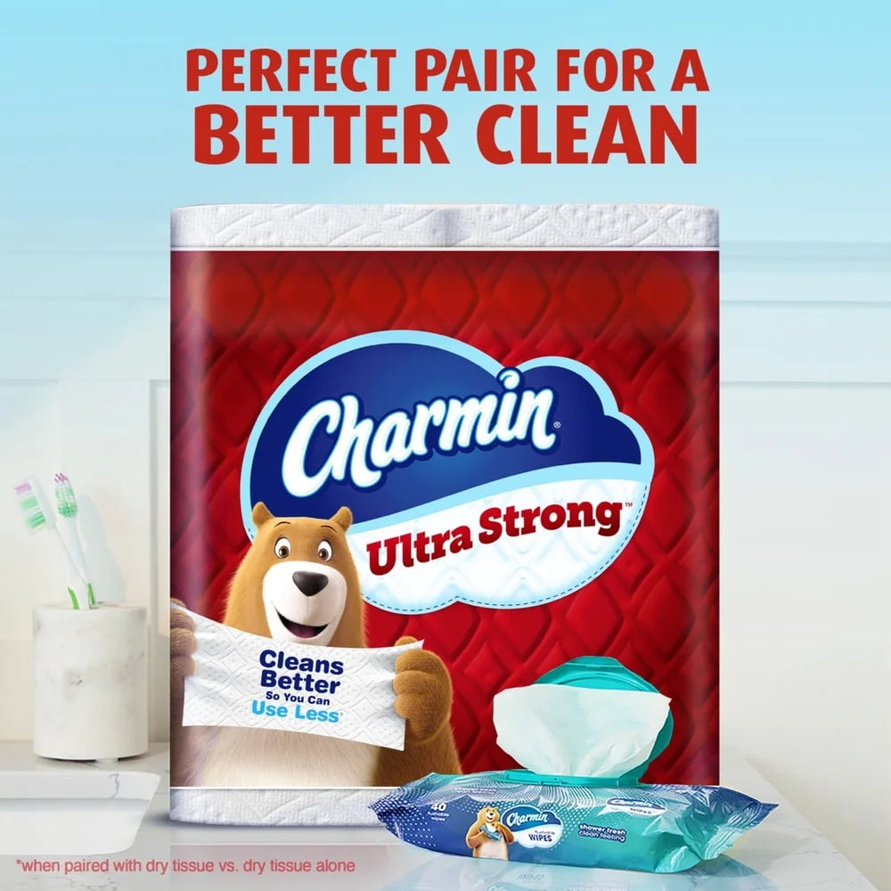 Ultra Strong Toilet Paper 4 Mega XL Rolls 330 Sheets 2 Ply Diamond Weave Texture Clog-Free Septic Safe Unscented 24 Regular